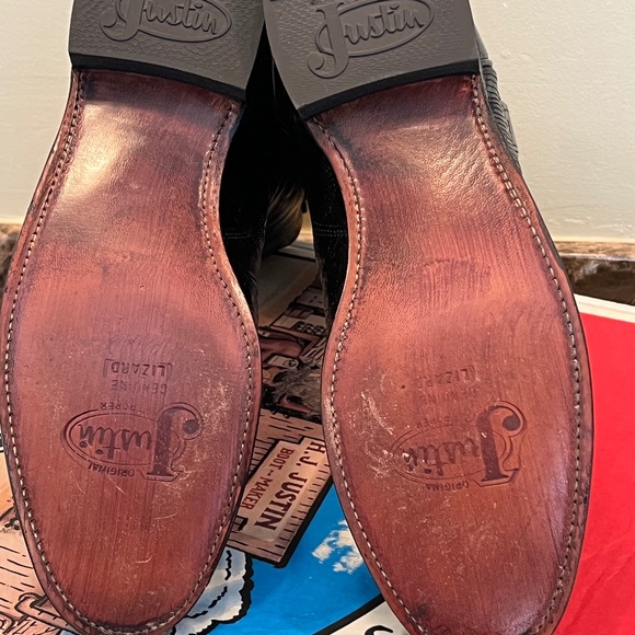 NIB Black Iguana Lizard Ladies Justin Ropers - Picture 5 of 6